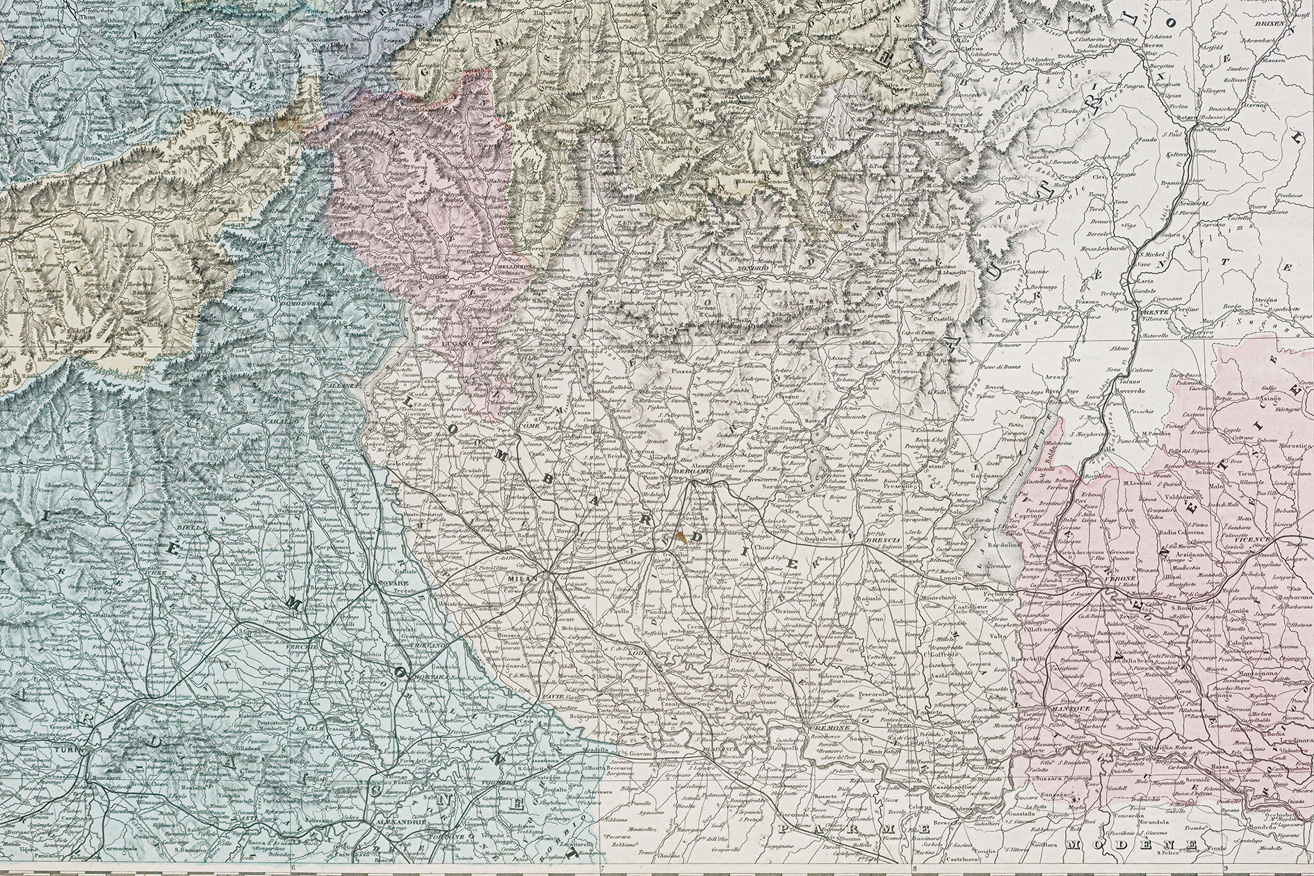 Carte géographique ancienne de Suisse