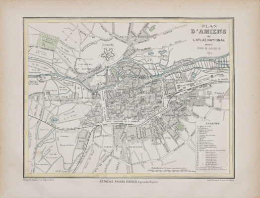 Plan ancien de la ville d'Amiens