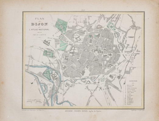 Plan ancien de la ville de Dijon