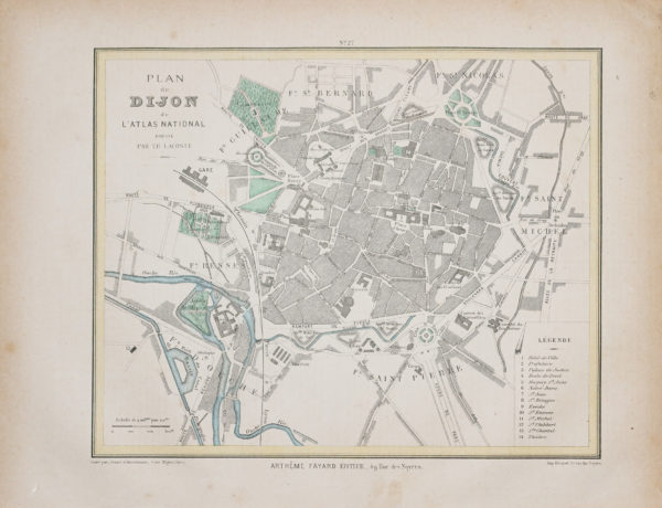 Plan ancien de la ville de Dijon