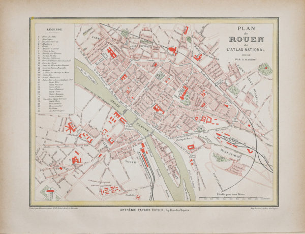 Plan ancien de la ville de Rouen