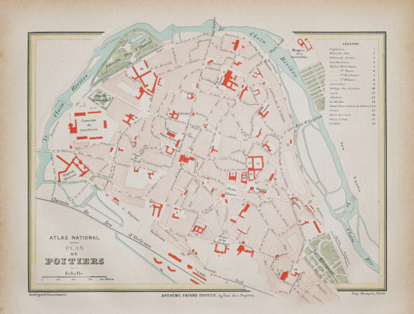 Plan ancien de la ville de Poitiers
