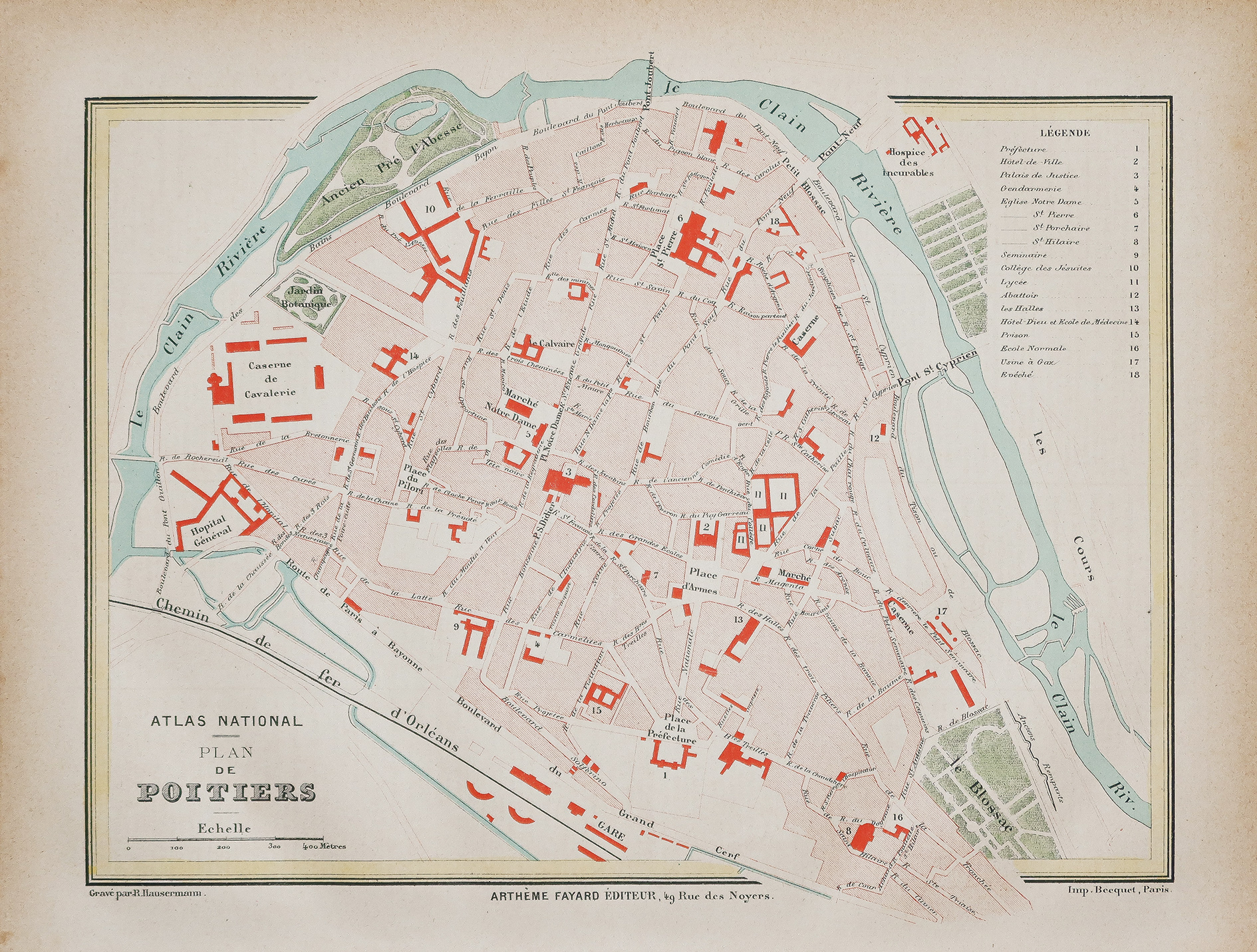Plan ancien de la ville de Poitiers