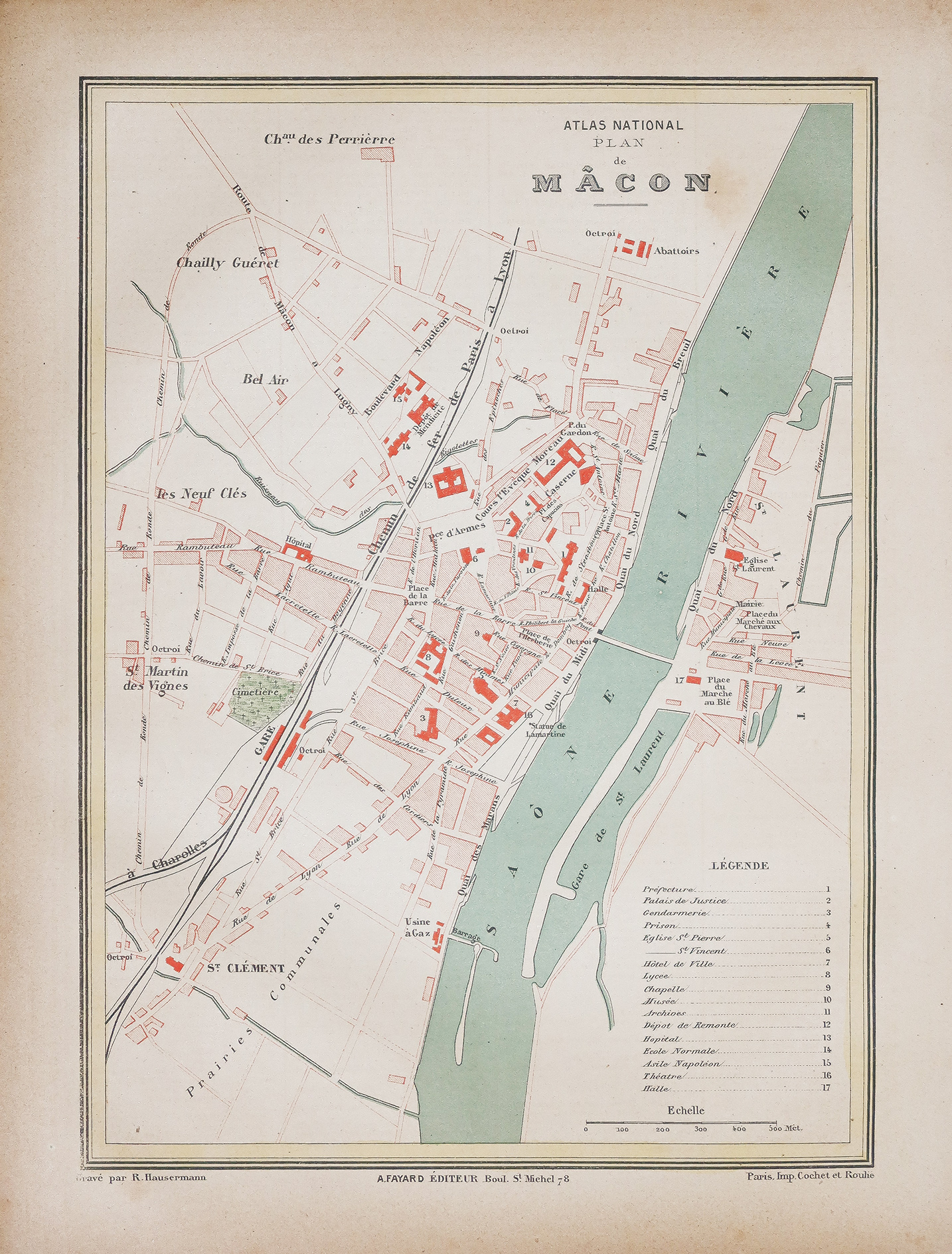 Plan ancien de la ville de Mâcon