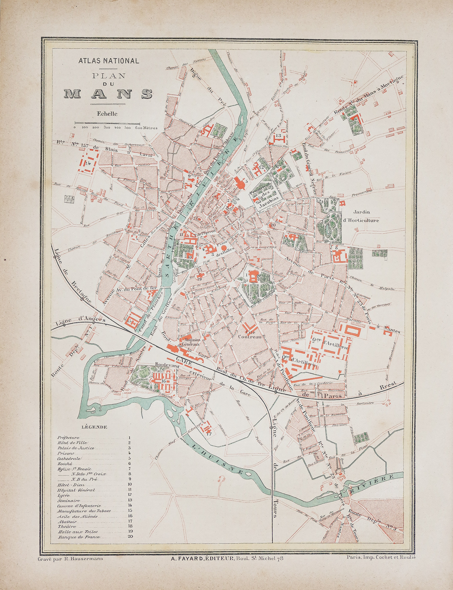 Plan ancien de la ville du Mans
