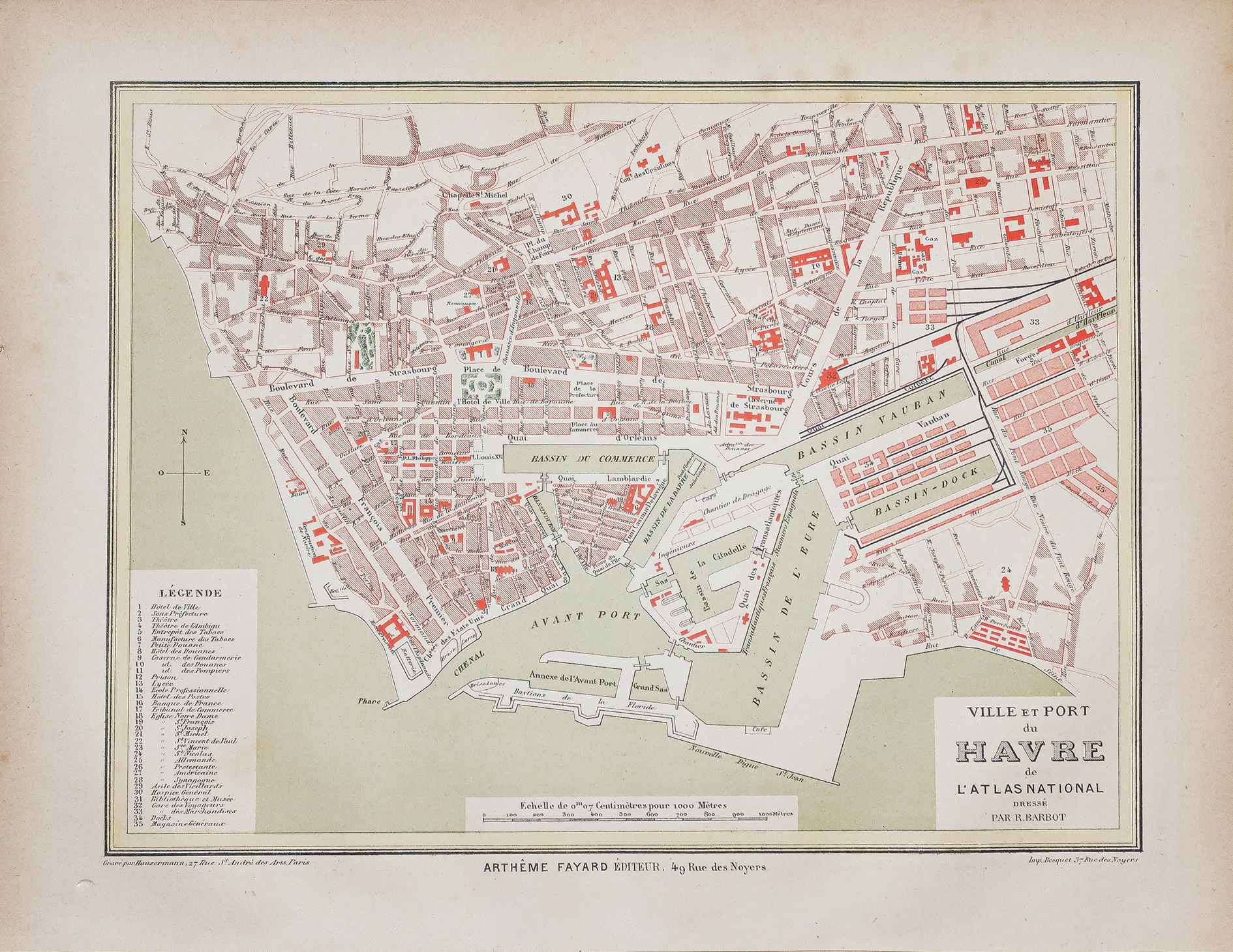 Plan ancien de la ville du Havre