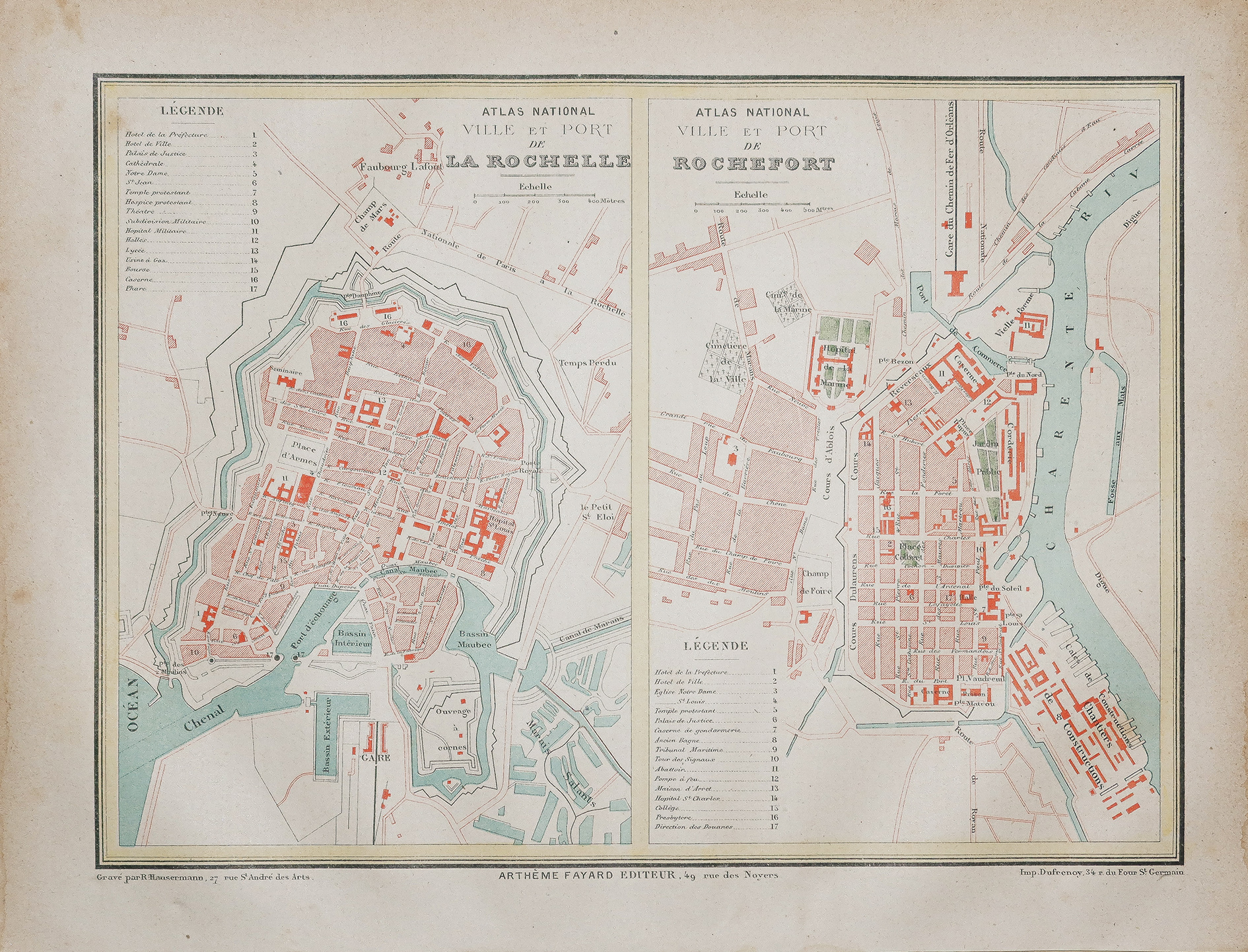 Plan ancien de la ville de La Rochelle - Rochefort