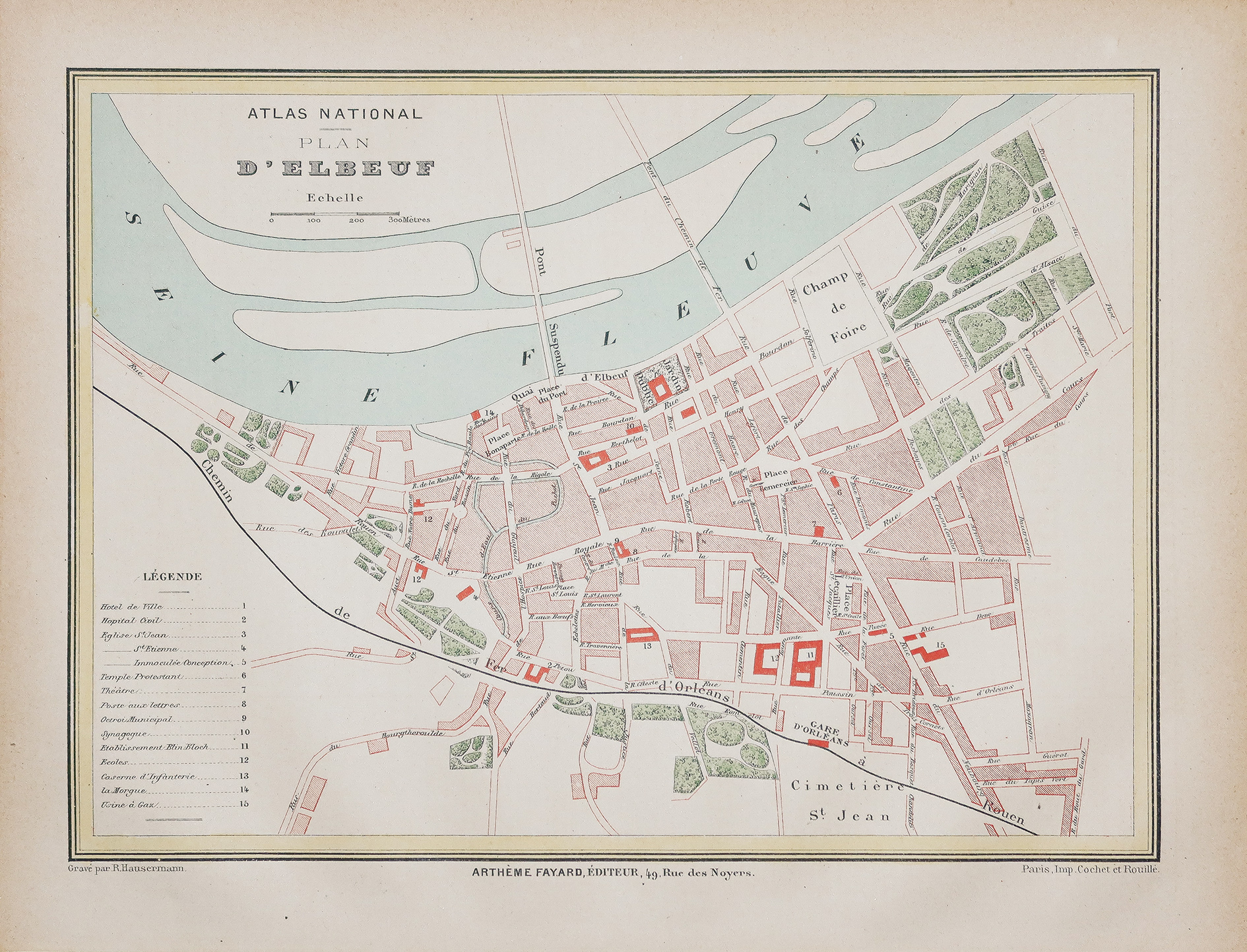 Plan ancien de la ville d'Elbeuf