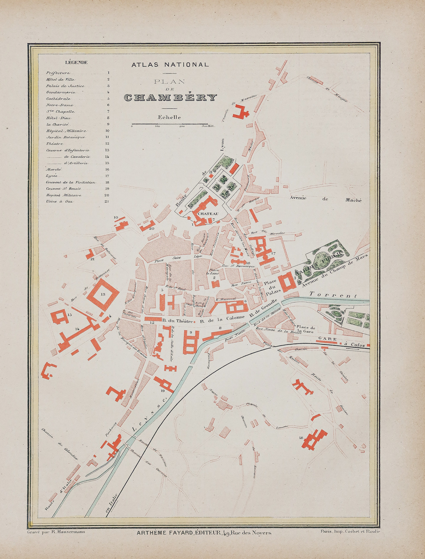 Plan ancien de la ville de Chambéry