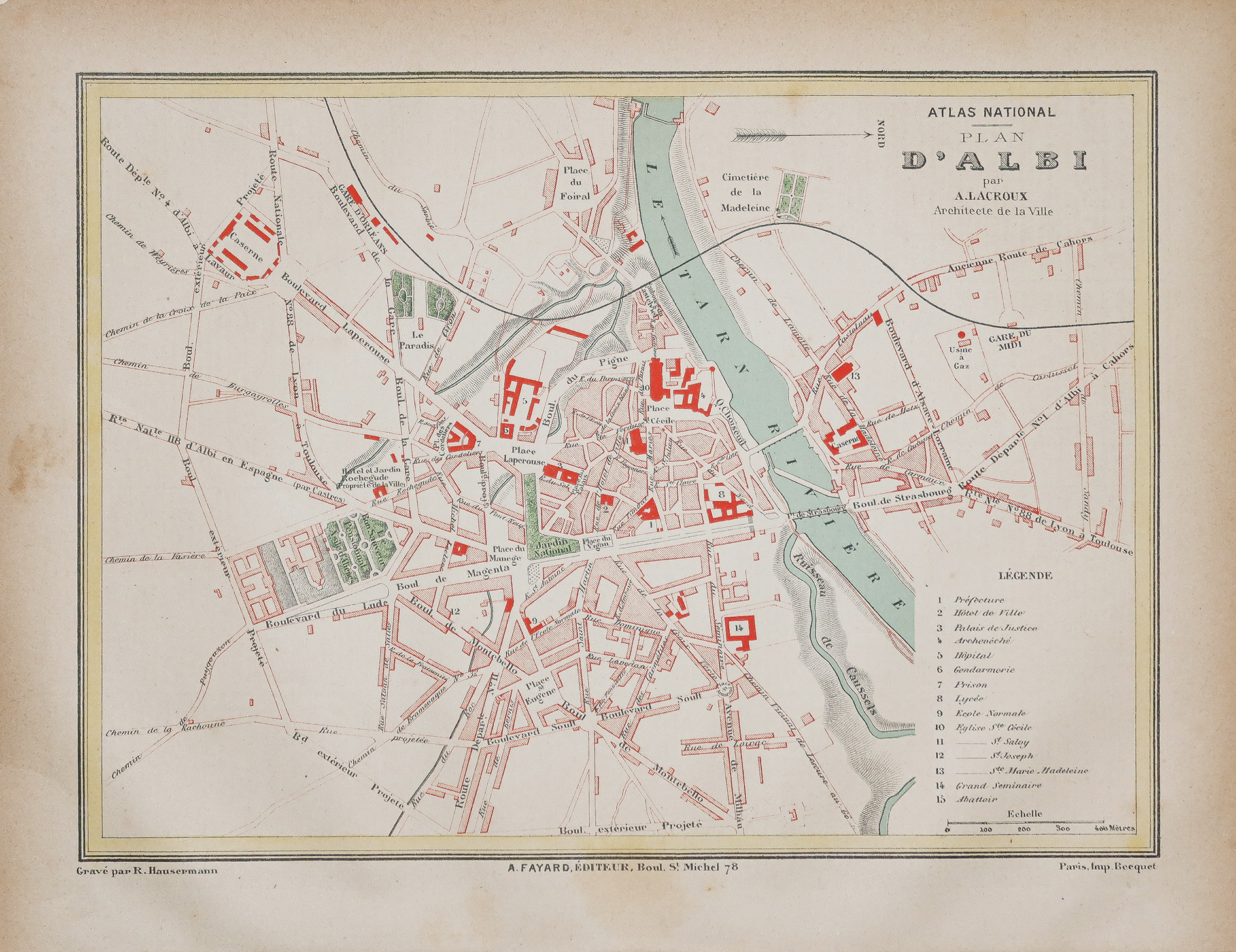 Plan ancien de la ville d'Albi