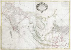 Carte géographique ancienne de l'Indonésie