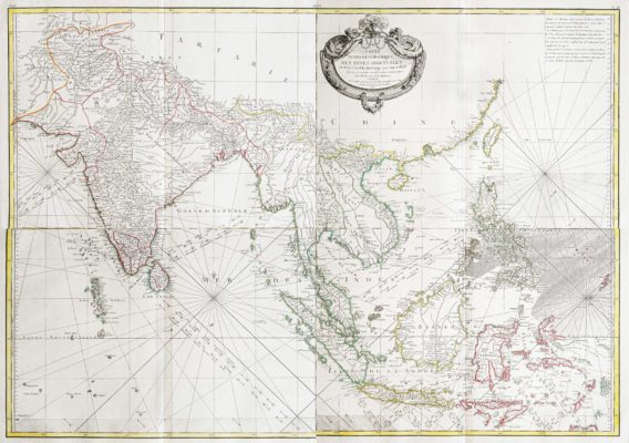 Carte géographique ancienne de l'Indonésie