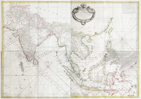 Carte géographique ancienne de l'Indonésie