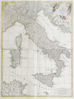Carte géographique ancienne de l'Italie