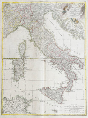 Carte géographique ancienne de l'Italie