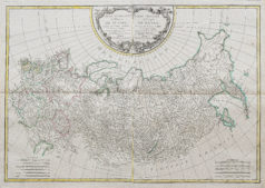 Carte géographique ancienne de la Russie