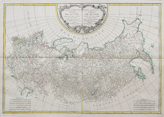 Carte géographique ancienne de la Russie