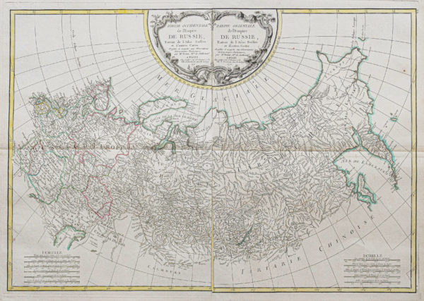 Carte géographique ancienne de la Russie