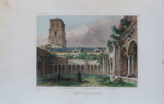 Gravure ancienne du Cloître St Trophime - Arles