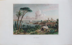 Gravure ancienne d’Antibes- provence