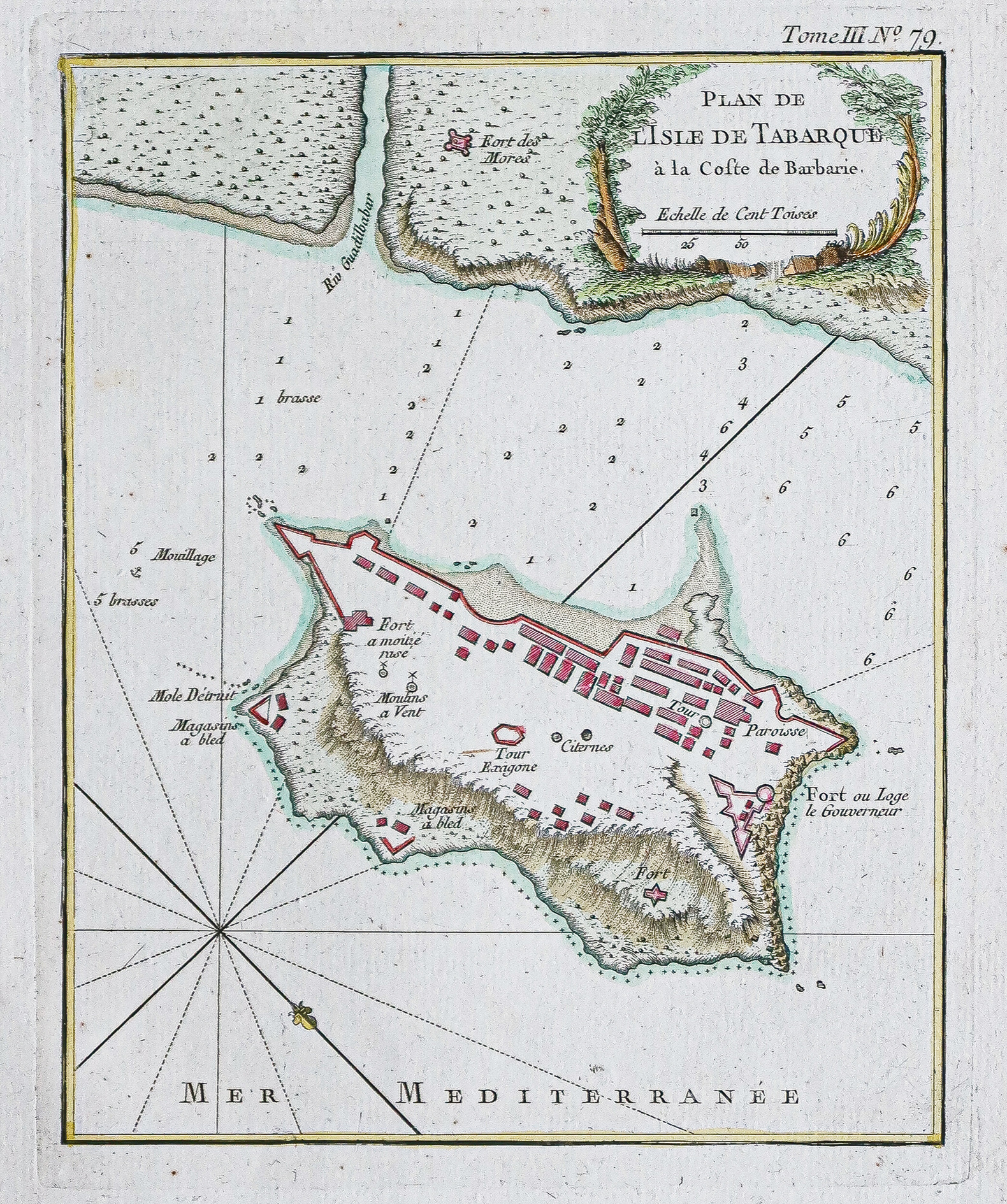 Plan ancien de l’île de Tabarca - Espagne