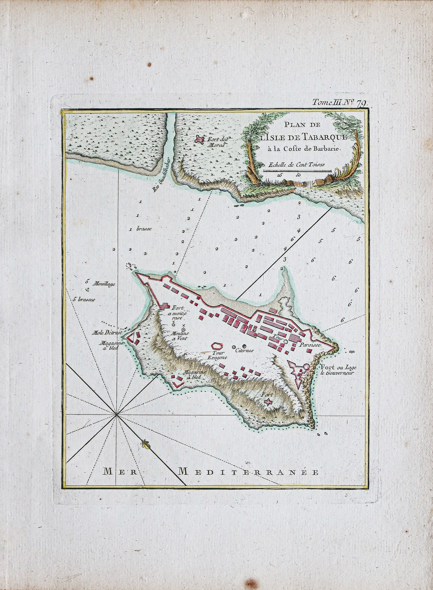 Plan ancien de l’île de Tabarca - Espagne