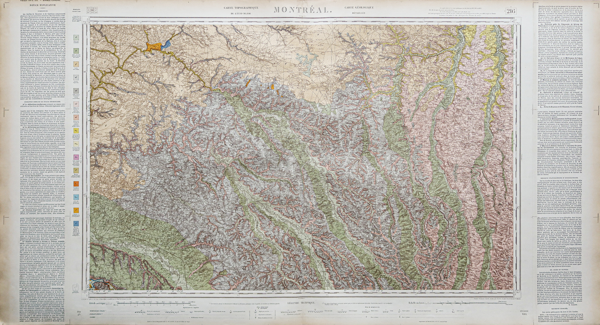 Carte géologique des environs de Montréal du Gers
