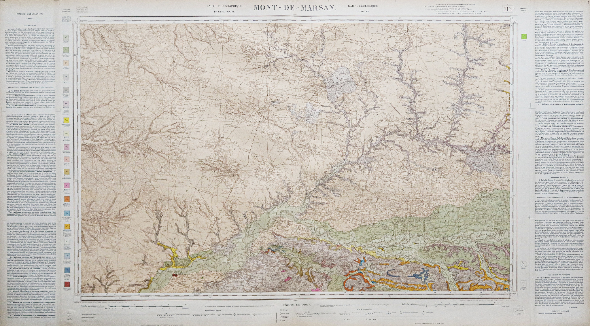 Carte géologique des environs de Mont de Marsan