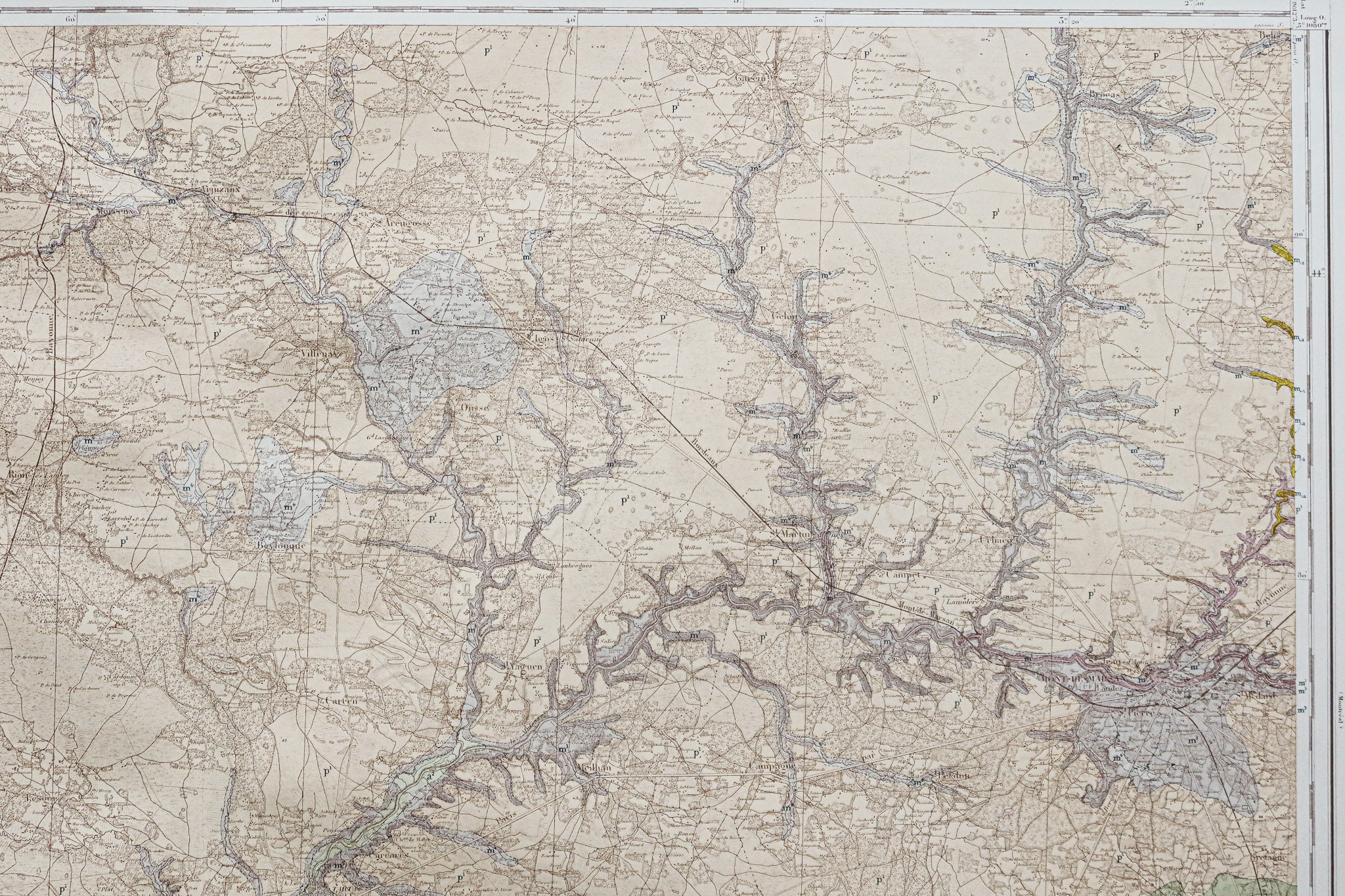 Carte géologique des environs de Mont de Marsan