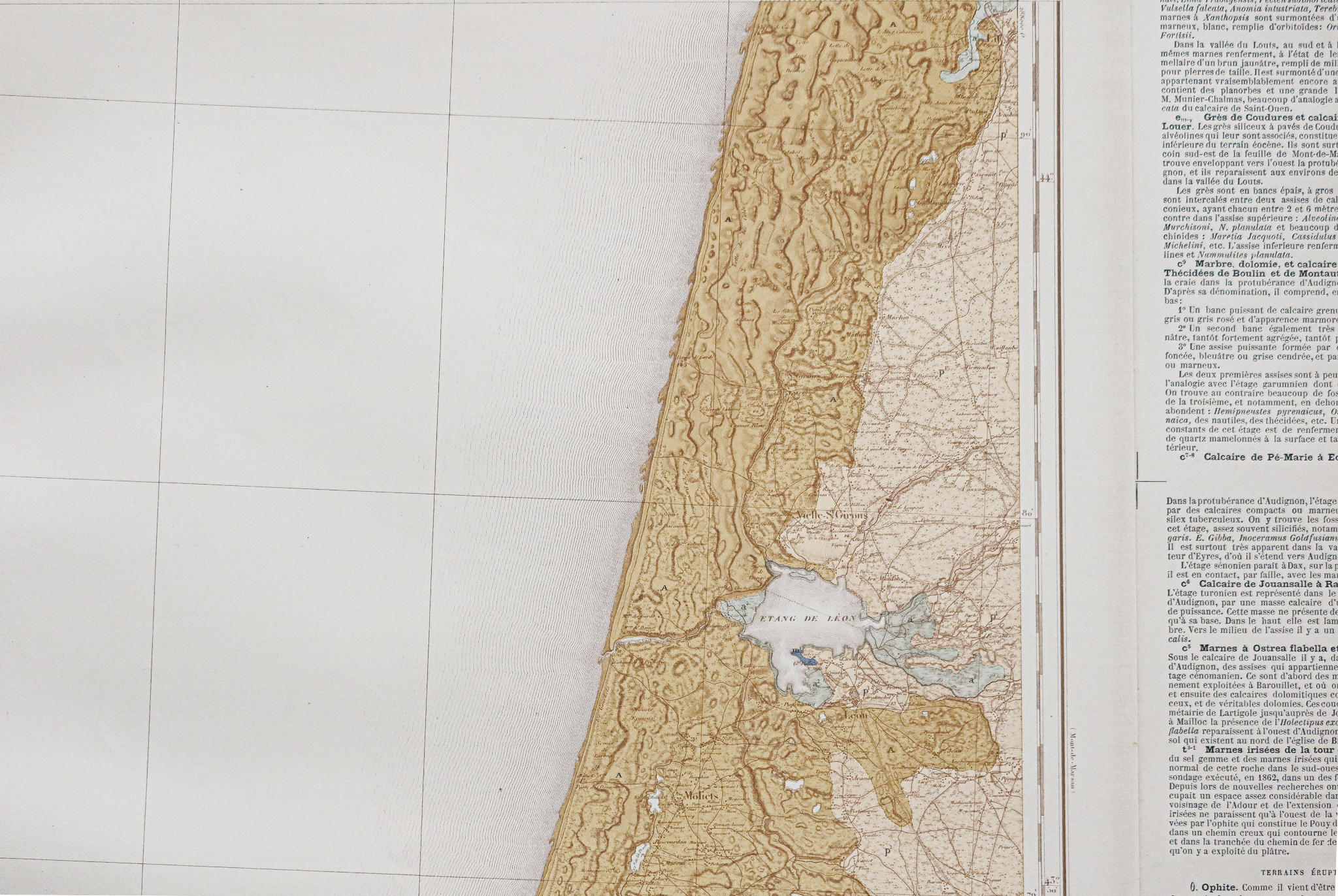 Carte géologique des environs du Vieux Boucau