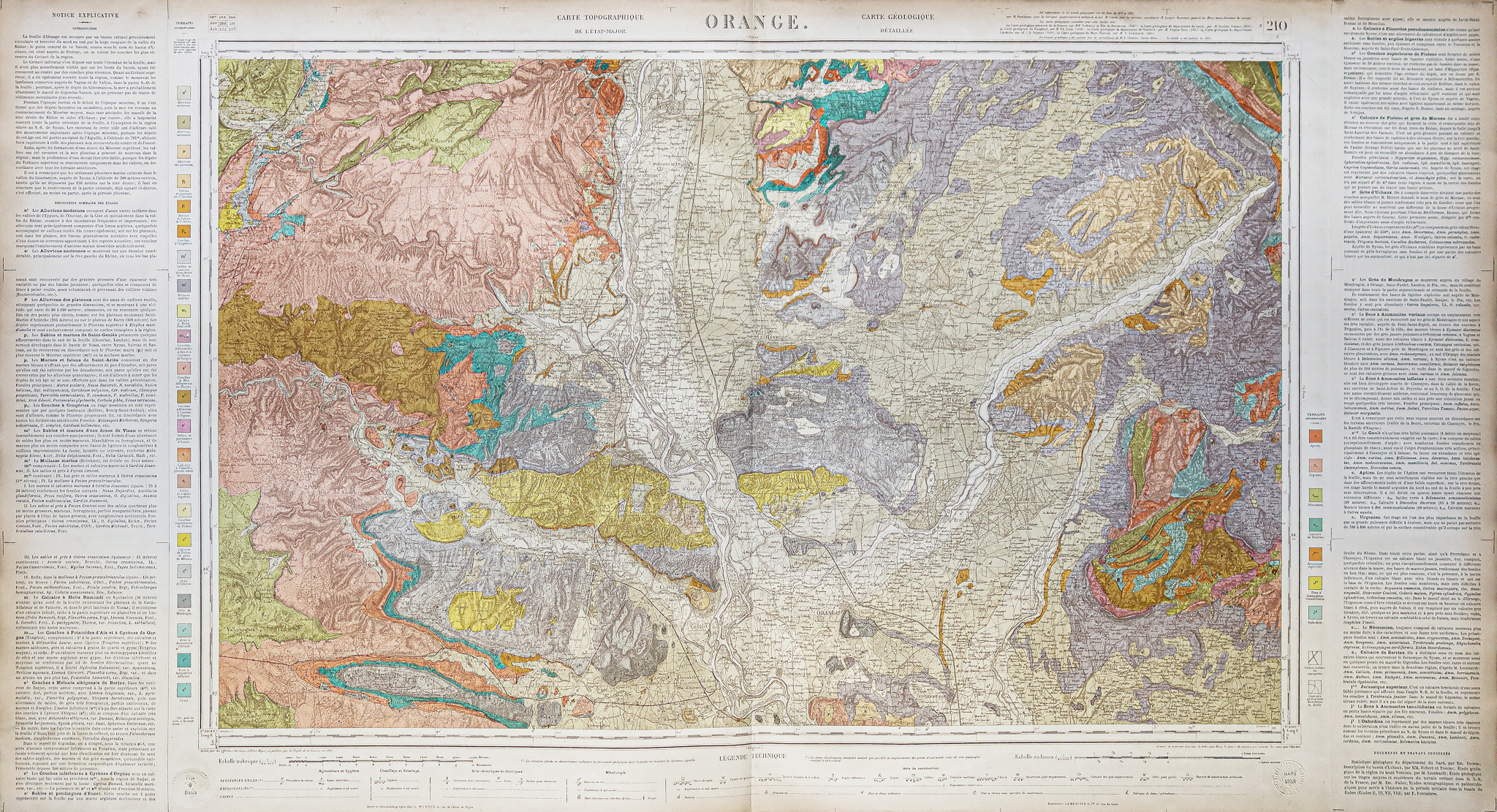 Carte géologique des environs de Orange