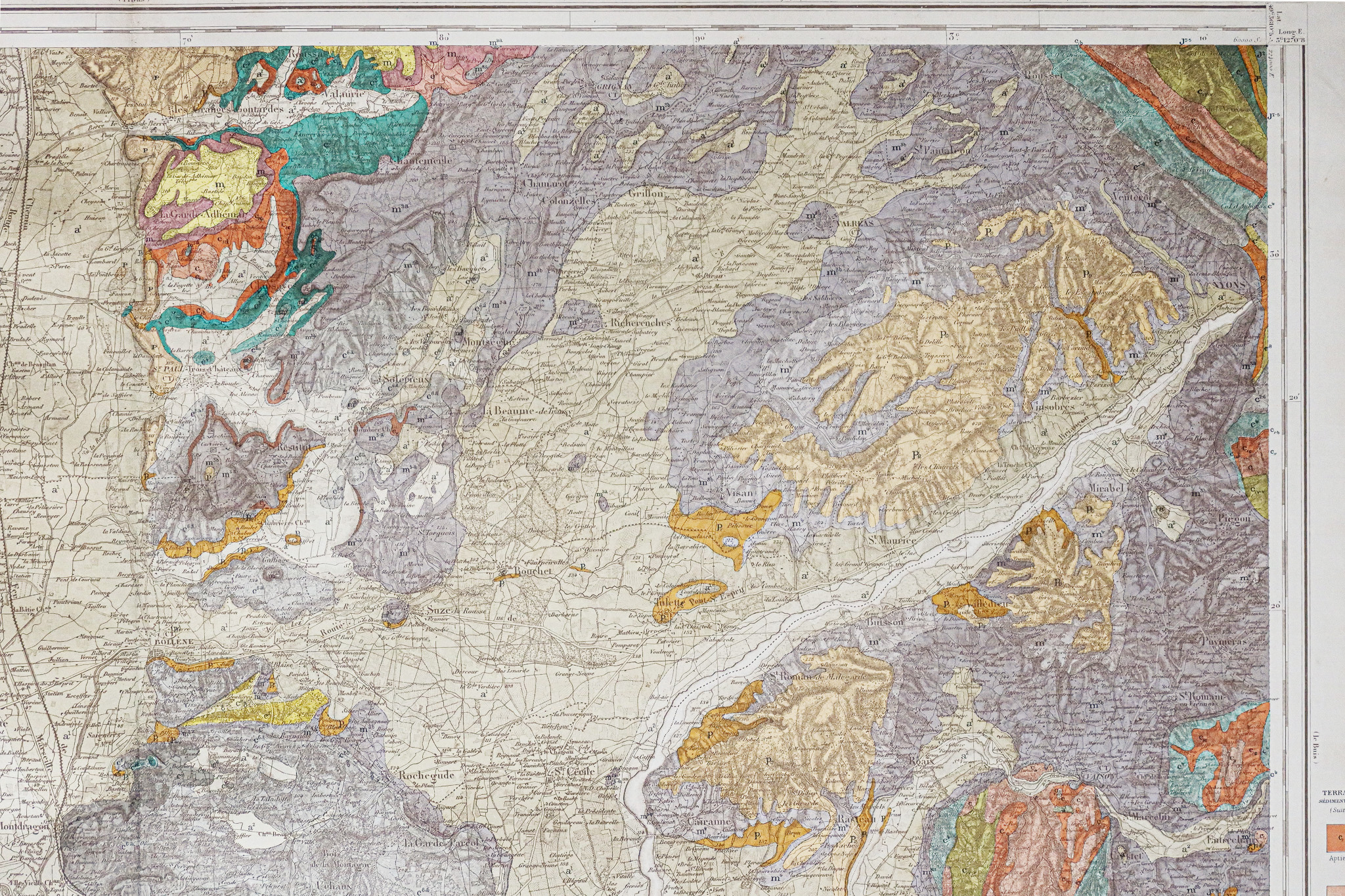 Carte géologique des environs de Orange
