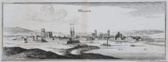 Gravure ancienne de la ville de Melun