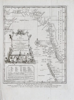 Carte géographique ancienne de l’Inde - Maldives