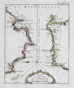 Carte ancienne du Détroit de Gibraltar - Ceuta