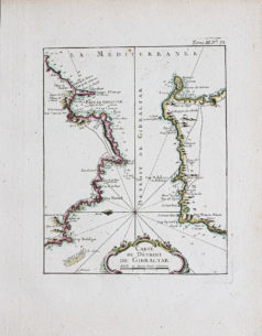 Carte ancienne du Détroit de Gibraltar - Ceuta