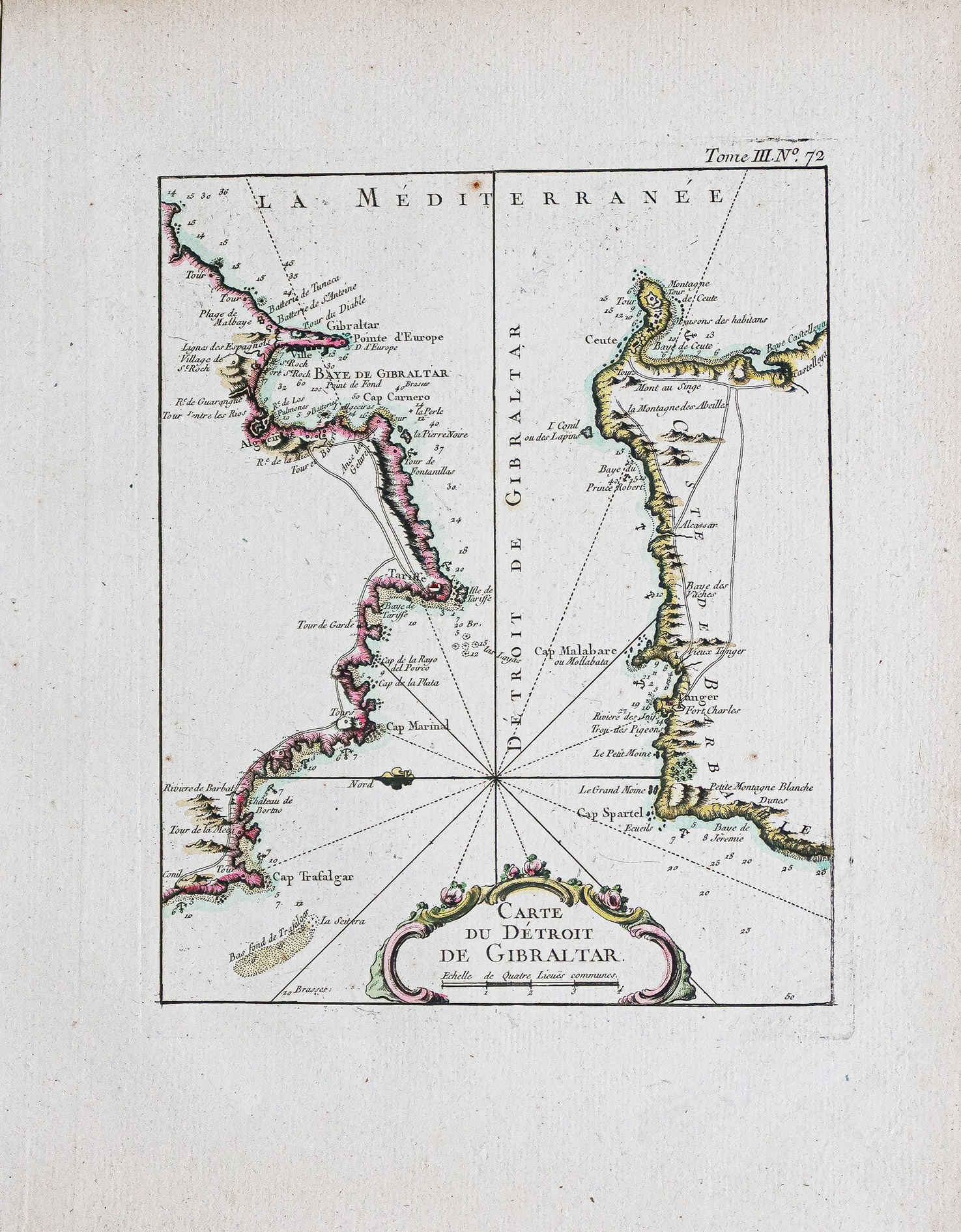 Carte ancienne du Détroit de Gibraltar - Ceuta