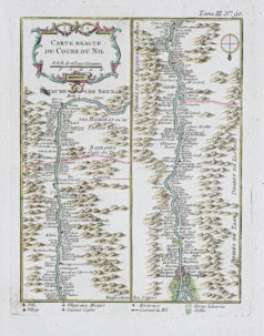 Carte ancienne du cours du Nil - Egypte
