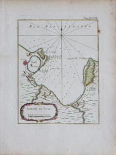 Plan ancien du Golfe de Tunis - Tunisie