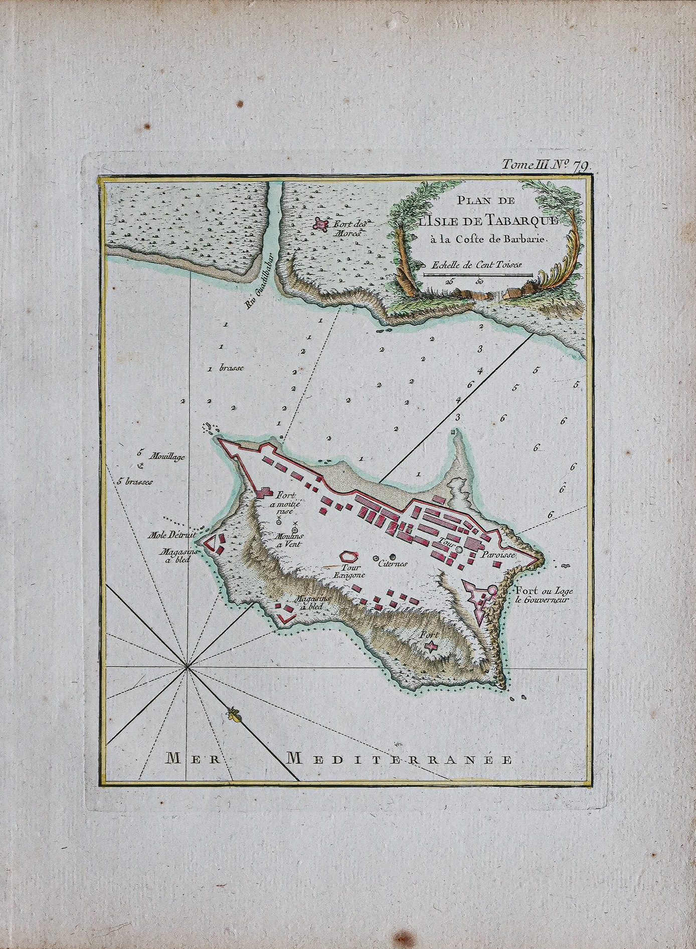 Plan ancien de l’île de Tabarca - Espagne