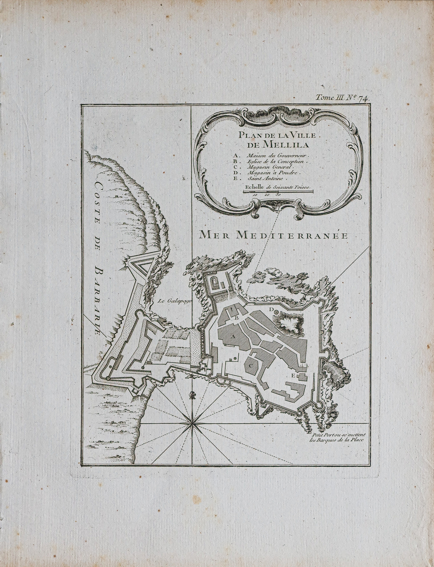 Plan ancien de la ville de Melilla - Espagne - Maroc