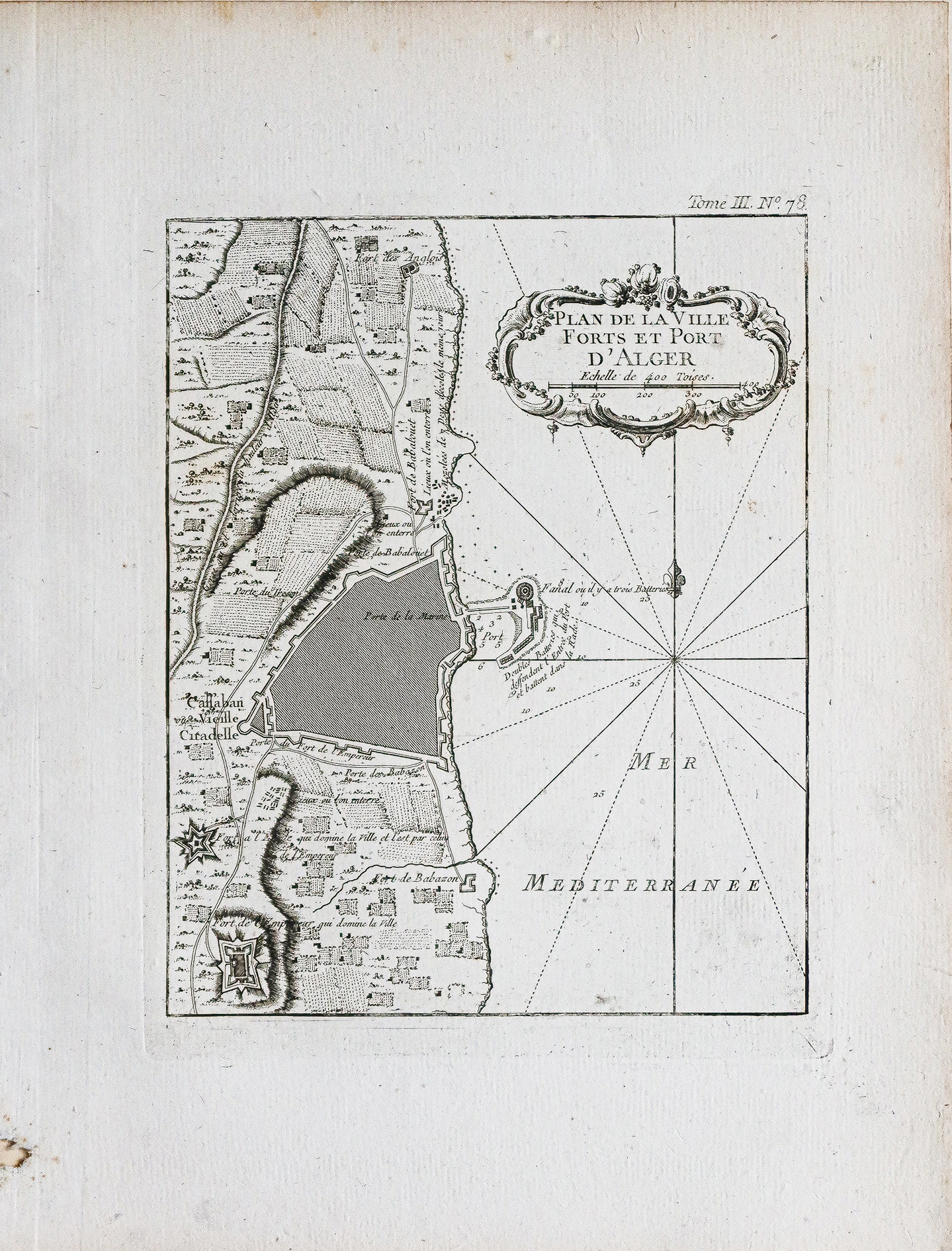 Plan ancien d’Alger - Algérie