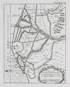 Carte ancienne des embouchures du Nil - Egypte