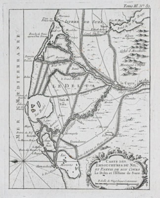 Carte ancienne des embouchures du Nil - Egypte
