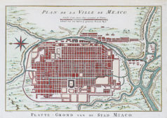 Plan ancien de la ville de Kyoto - Meaco - Japon
