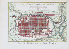 Plan ancien de la ville de Kyoto - Meaco - Japon