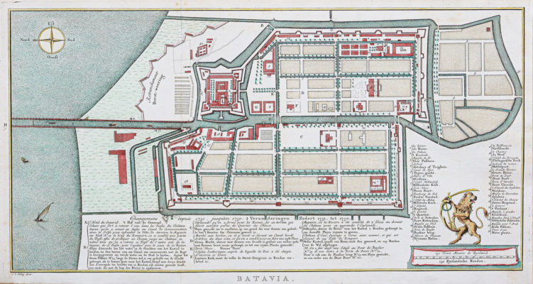 Plan ancien de la ville Jakarta - Batavia - Indonésie