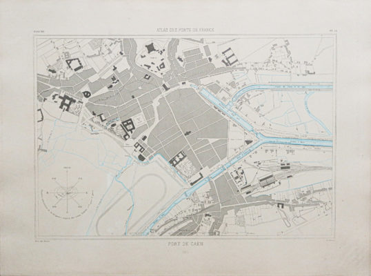 Carte marine ancienne du port de Caen