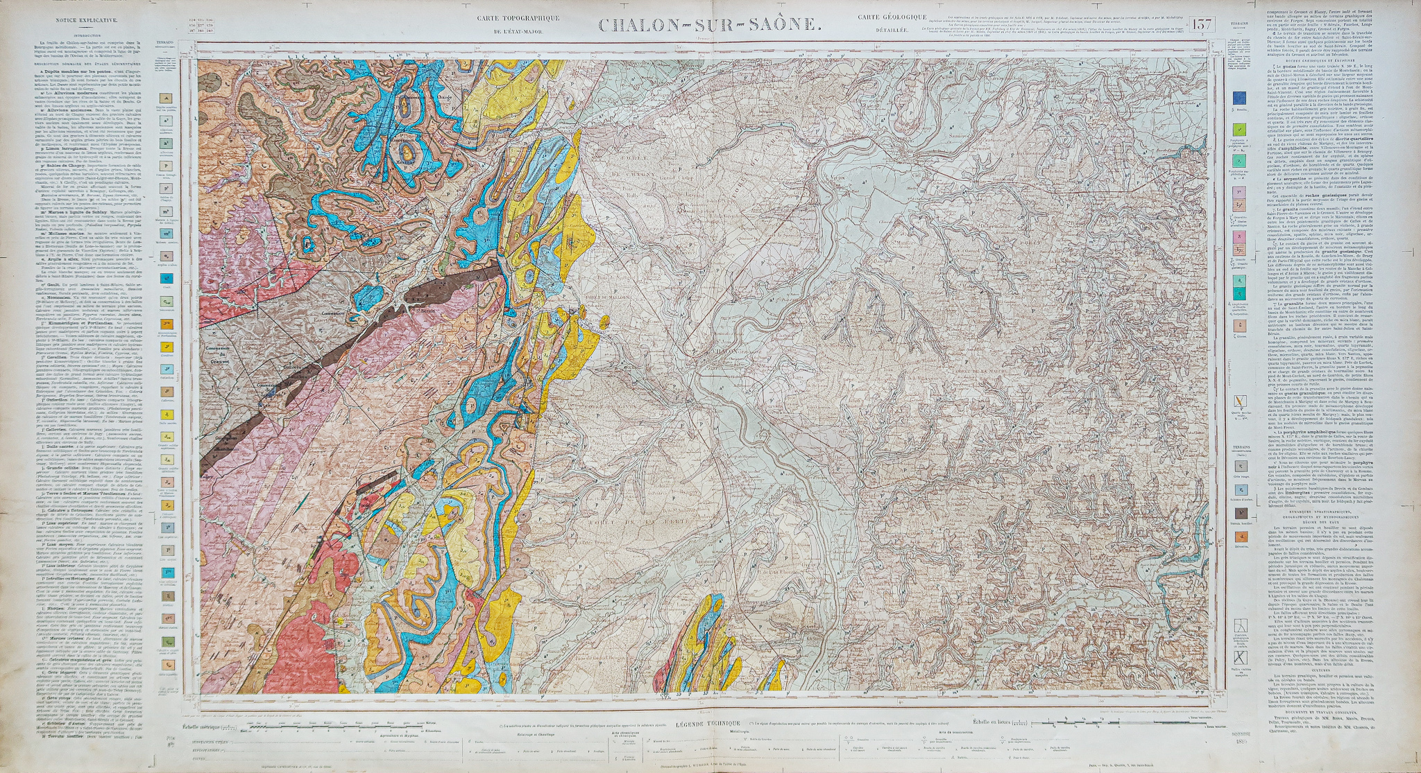 Carte géologique des environs de Chalon-sur-Saône