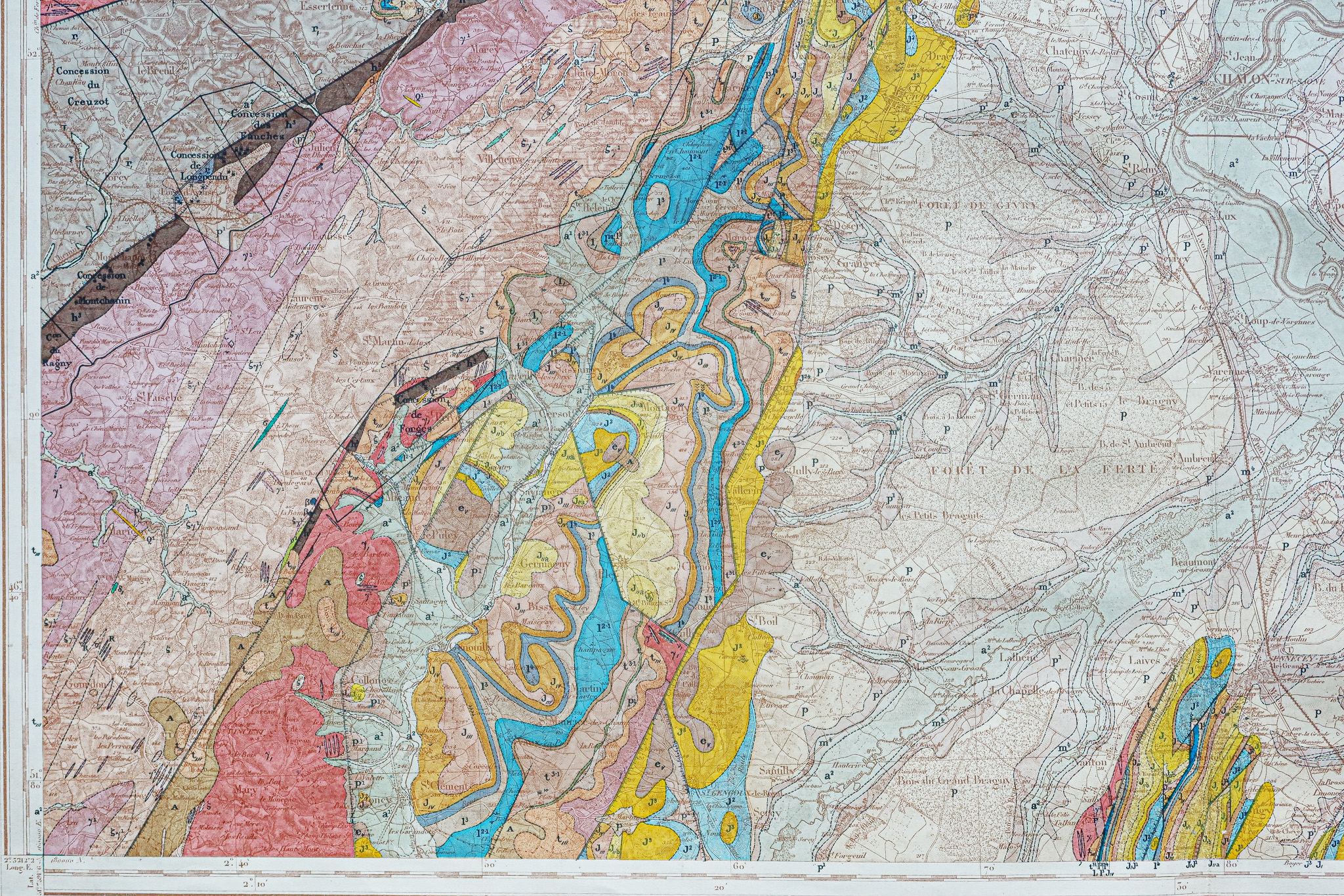 Carte géologique des environs de Chalon-sur-Saône